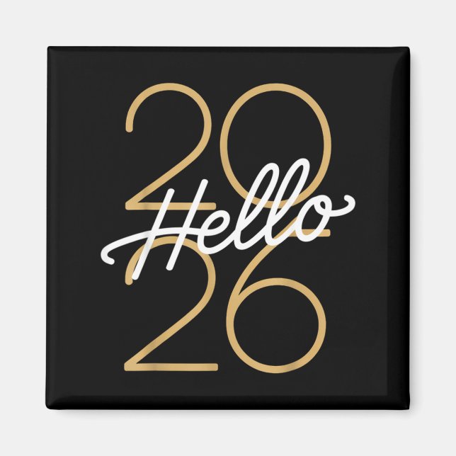 Aimant Hello 2026 New Year Celebration Eve Party Men Wome (Devant)