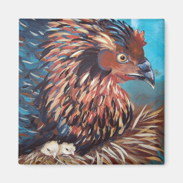 Aimant Hen avec poules