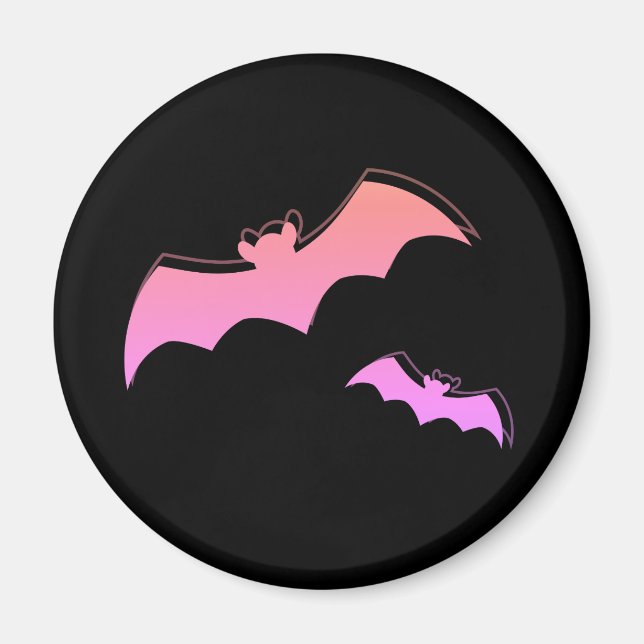 Aimant Heure des chauves-souris - Pink & Purple Abstrait  (Devant)