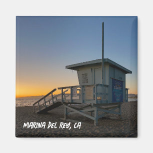 Aimant Heure dorée du coucher de soleil - Marina Del Rey,