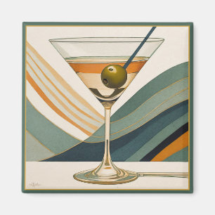 Aimant Heure du cocktail Martini du milieu du XXe siècle