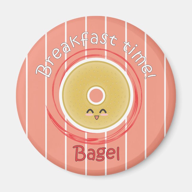 Aimant Heure du petit déjeuner - Bagel (Devant)