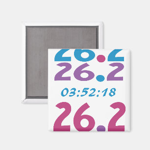 Aimant Heure personnalisée pour 26.2 marathon exécutant M