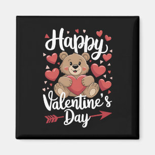 Aimant Heureuse Sainte-Valentin Bear Heart Couples mignon