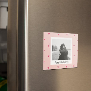 Aimant Heureuse Sainte-Valentin   Coeur rose et rouge   C