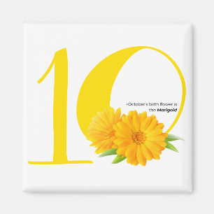 Aimant heureux anniversaire : Octobre fleur de naissance