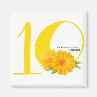 Aimant heureux anniversaire : Octobre fleur de naissance