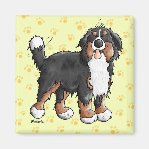 Aimant heureux de bande dessinée de chien de