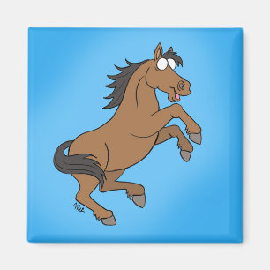Aimant heureux de cheval - bleu