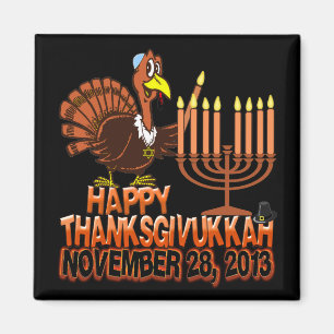 Aimant heureux de Thanksgivukkah Thankgiving
