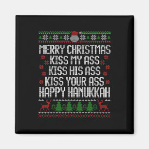 Aimant Heureux Hanoukka Embrasse Mon Joyeux Noël