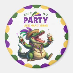 Aimant Heureux Mardi Gras Alligator