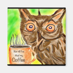 Aimant Hibou de café de matin