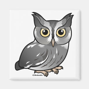 Aimant Hibou de cri strident oriental (phase grise)