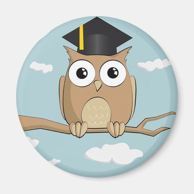 Aimant Hibou diplômé (Devant)