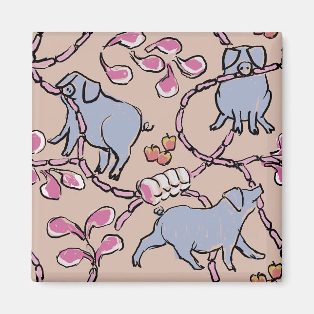 Aimant Hilarié motif Chinois Vietnamien Cochon Année S (Devant)