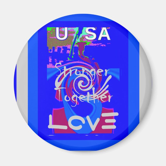 Aimant Hillary USA Président Stronger Together spirit (Devant)