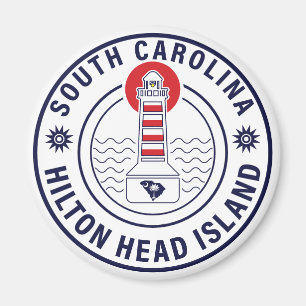 Aimant Hilton Head Island Lighthouse Retro Sunset
