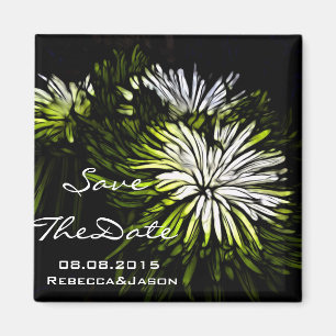 Aimant Hip bohème vert Chrysanthème mariage