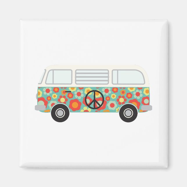 Aimant Hippie Bus (Devant)