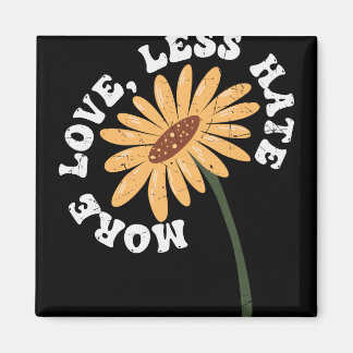 Aimant Hippie Design Plus d'amour moins de haine