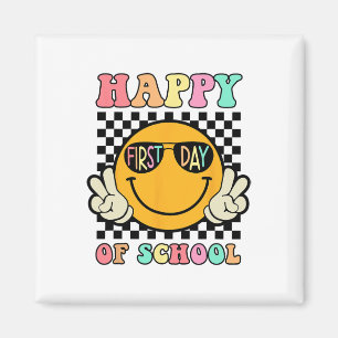 Aimant Hippie Heureux Premier Jour D'école Pour Les Enfan