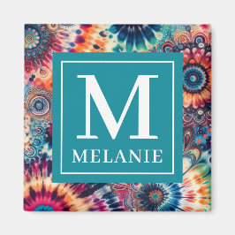 Aimant Hippie Retro Cravate-Dye Monogrammé