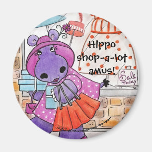 Aimant Hippo Shopping-Hippo shop-a-lot amus!