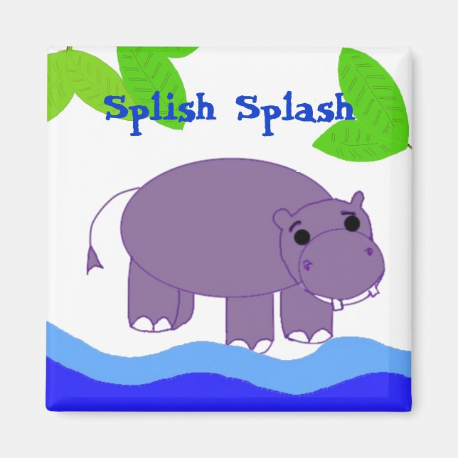 Aimant Hippopotame dans l'eau (Devant)