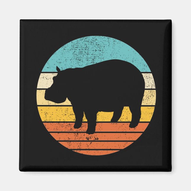 Aimant Hippopotomas Soleil rétro (Devant)