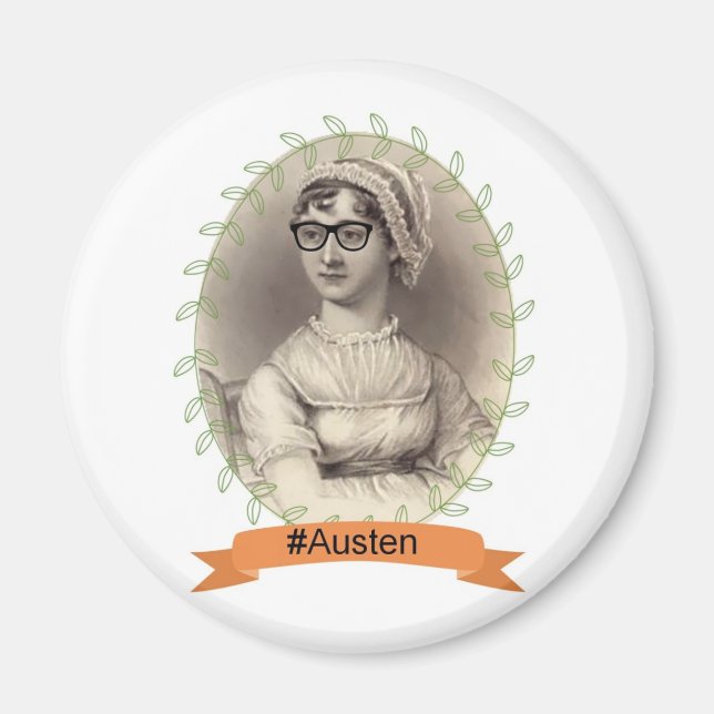 Aimant Hipster Jane Austen (Devant)