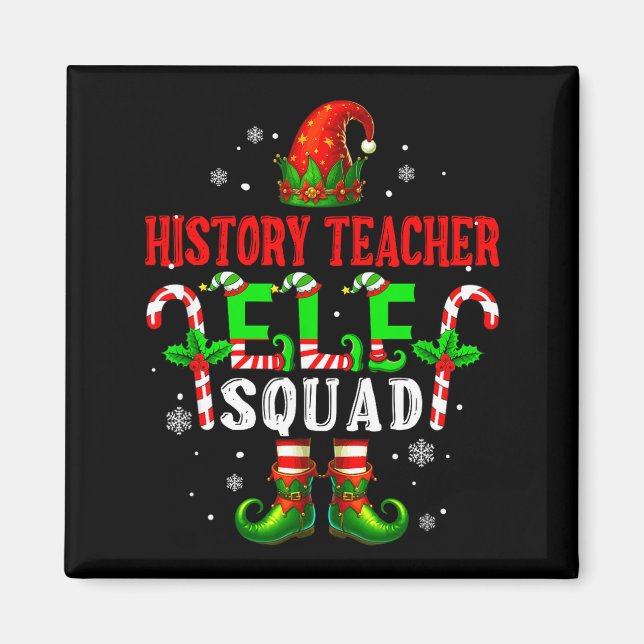 Aimant History Teacher Elf Squad Xmas Elf Hat Scute Ss Cu (Devant)
