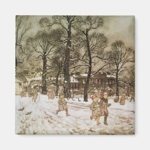 Aimant Hiver d'Arthur Rackham dans des jardins de