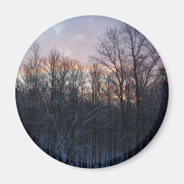 Aimant Hiver Sunrise I Pastel Paysage naturel (Devant)