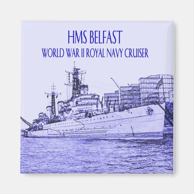 Aimant HMS Belfast Sketch (Devant)