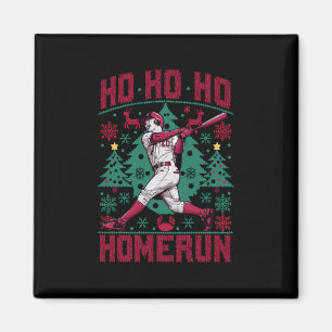 Aimant Ho Ho Homerun Baseball Laid Christmas Sweat