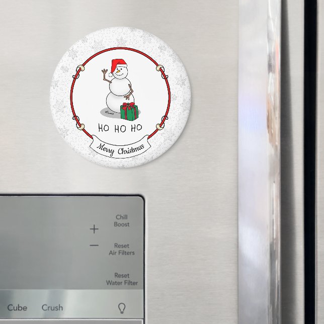 Aimant Ho Ho Joyeux Noël Père Noël mignonne Snowman (In situ (réfrigérateur))