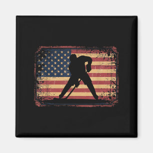 Aimant Hockey Drapeau Américain