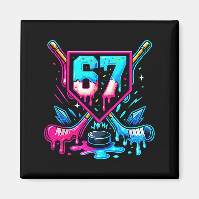 Aimant Hockey Drip 6 7 Number 67 Six Seven Meme Men Boys  (Devant)