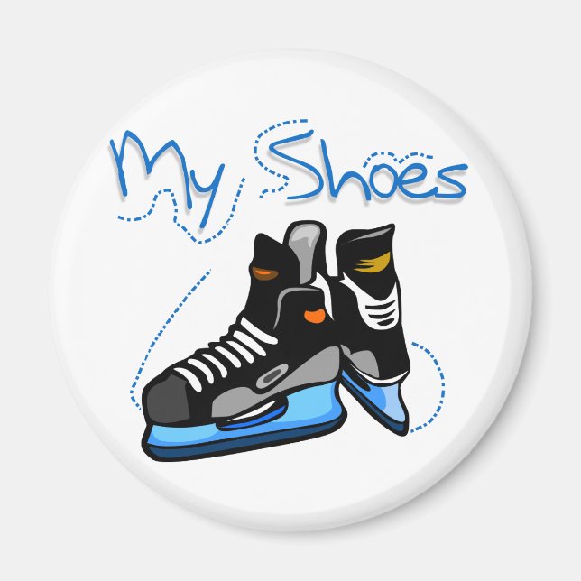 Aimant Hockey Patins Mes chaussures Tshirts et cadeaux (Devant)