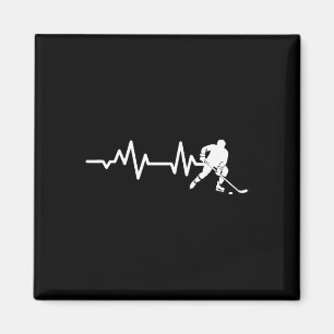 Aimant Hockey Rythme Cardiaque Ligne Patineur de hockey s