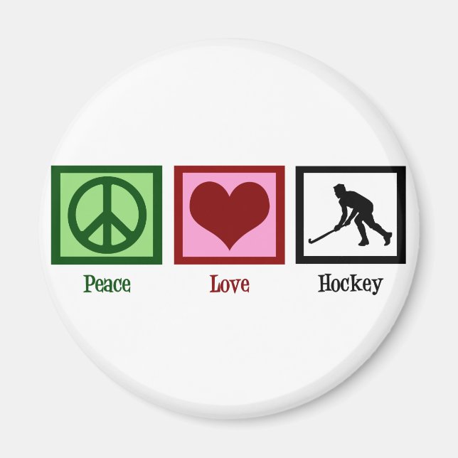 Aimant Hockey sur gazon Peace Love (Devant)