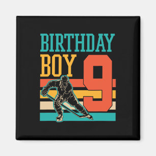 Aimant Hockey sur glace âgé de 9 ans thème 9e anniversair