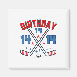 Aimant Hockey sur glace Quatorze Anniversaire Garçon 14e 