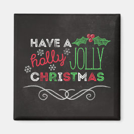 Aimant Holly Jolly Christmas Rustic Chalkboard