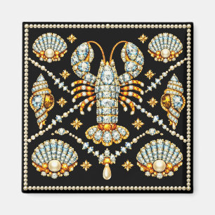 Aimant Homard de luxe motif orné de diamants