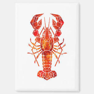 Aimant Homard polygonal rouge