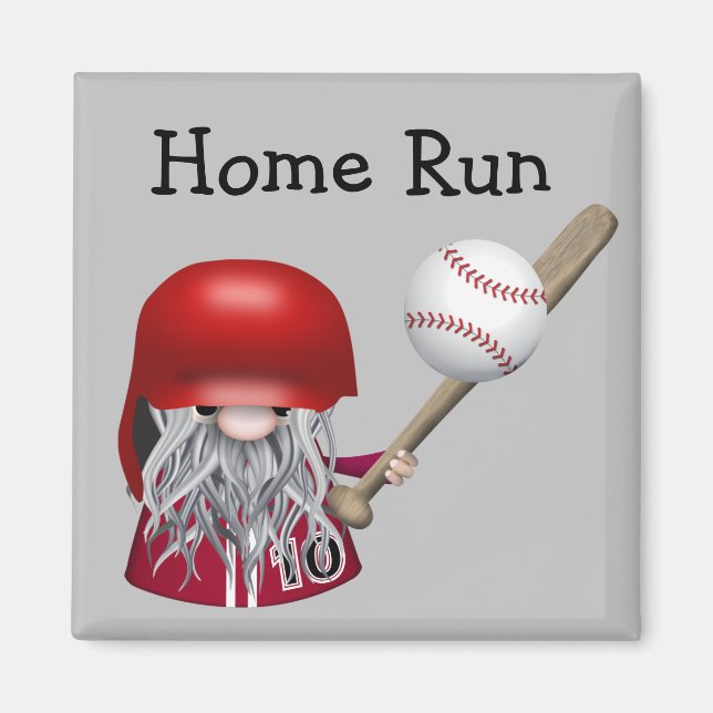 Aimant Home Run Gnome Baseball (Devant)