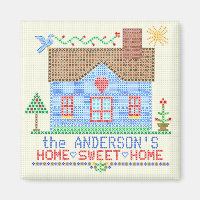 Home Sweet Home Cross Stitch House Personnalisé v2
