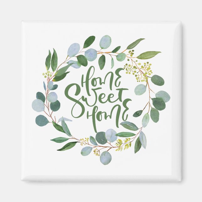 Aimant Home Sweet Home Eucalyptus Wreath (Devant)